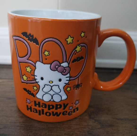 Set of 2 Hello Kitty Halloween Ghost Mugs Orange 20oz Ceramic - Picture 2 of 5